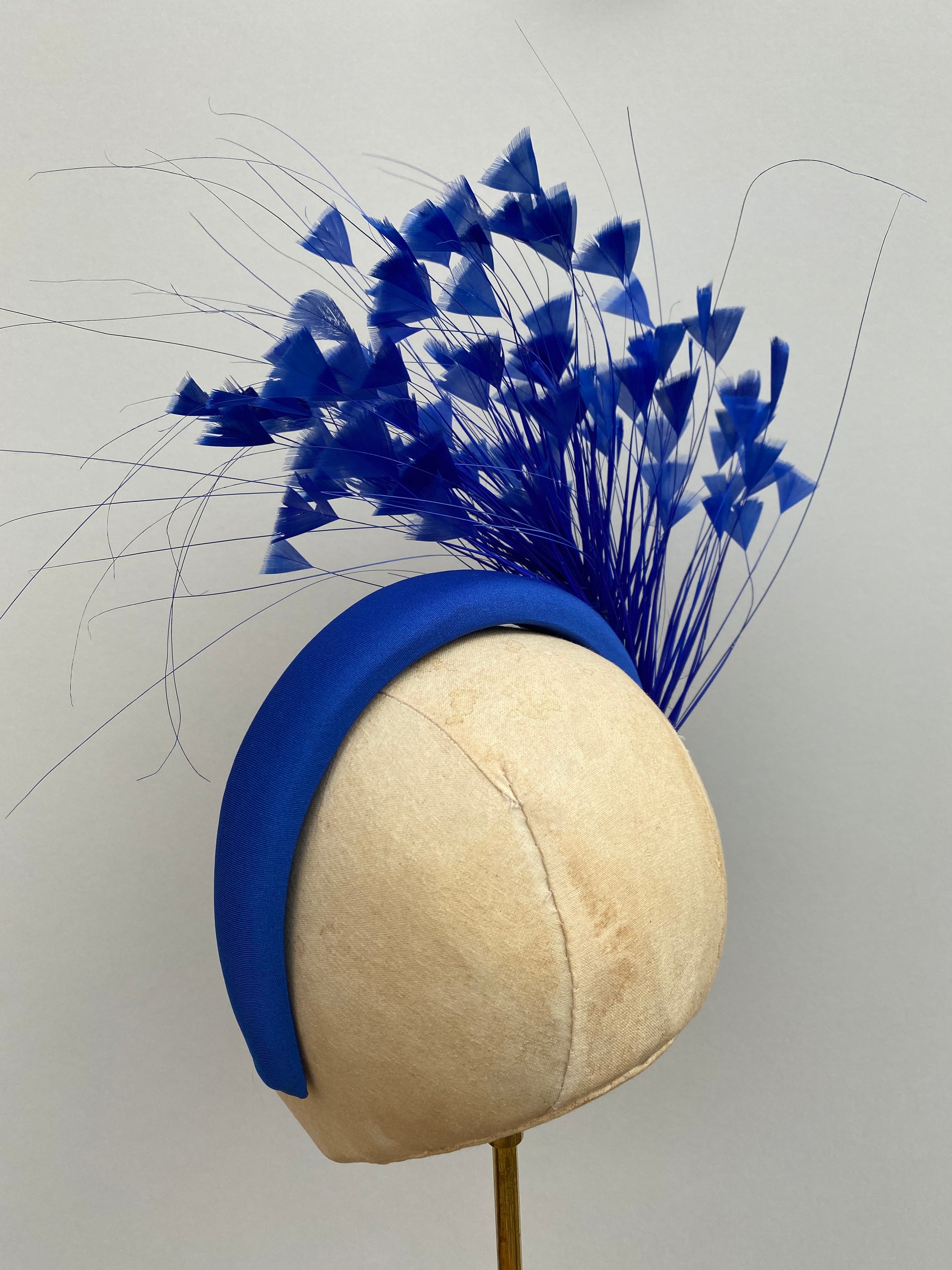 Royal Blue feathered hairband