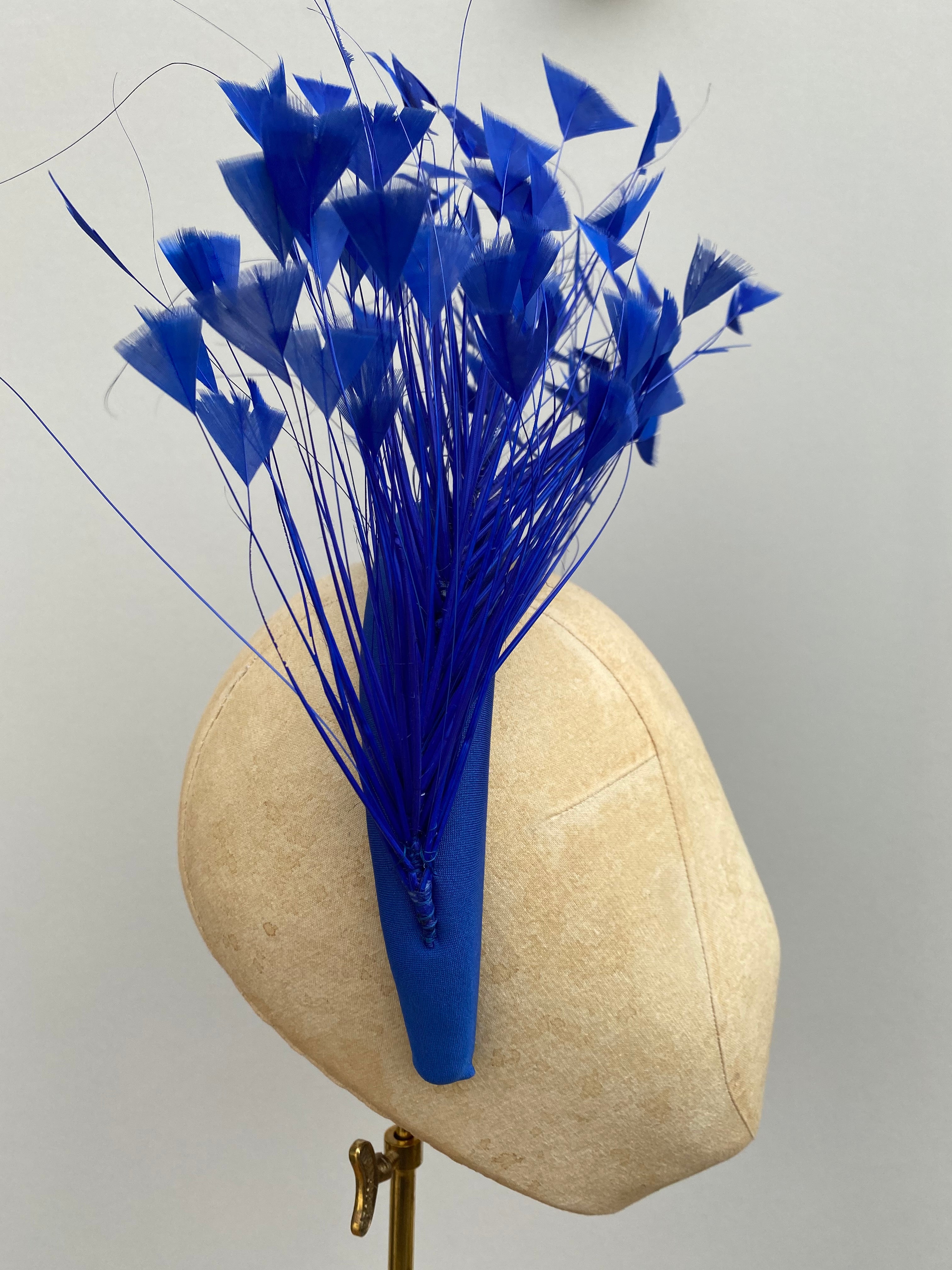 Royal Blue feathered hairband