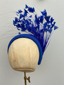 Royal Blue feathered hairband