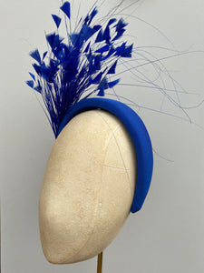 Royal Blue feathered hairband