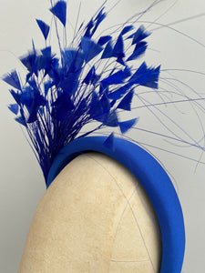 Royal Blue feathered hairband